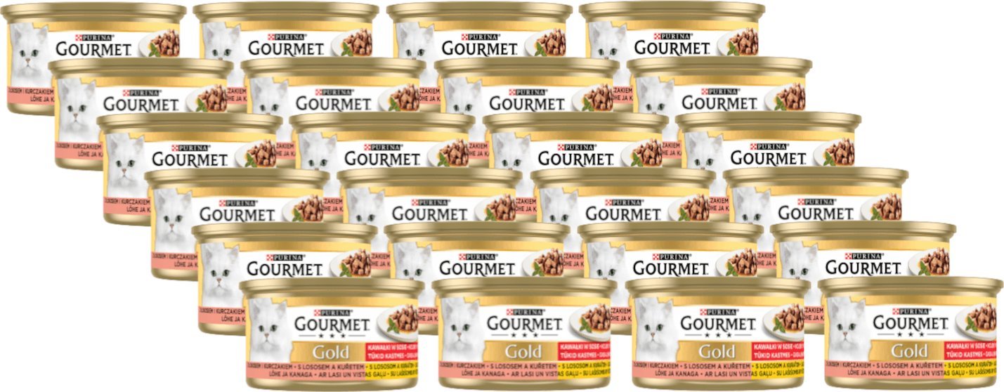 Purina Purina Gourmet Gold łosoś/ kurczak w sosie 24x85g
