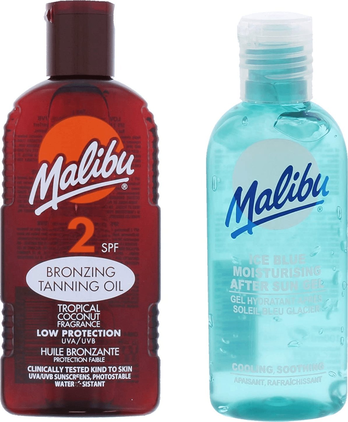 Malibu Malibu Olejek Do Opalania SPF2 200ml + Żel Po Opalaniu 100ml
