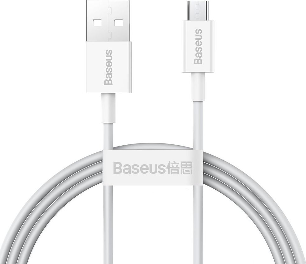 Kabel USB Baseus USB-A - microUSB 1 m Biały (BSU2824WHT)