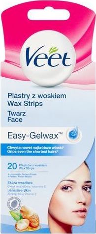 Veet Easy-Gelwax plastry z woskiem do depilacji twarzy 20szt