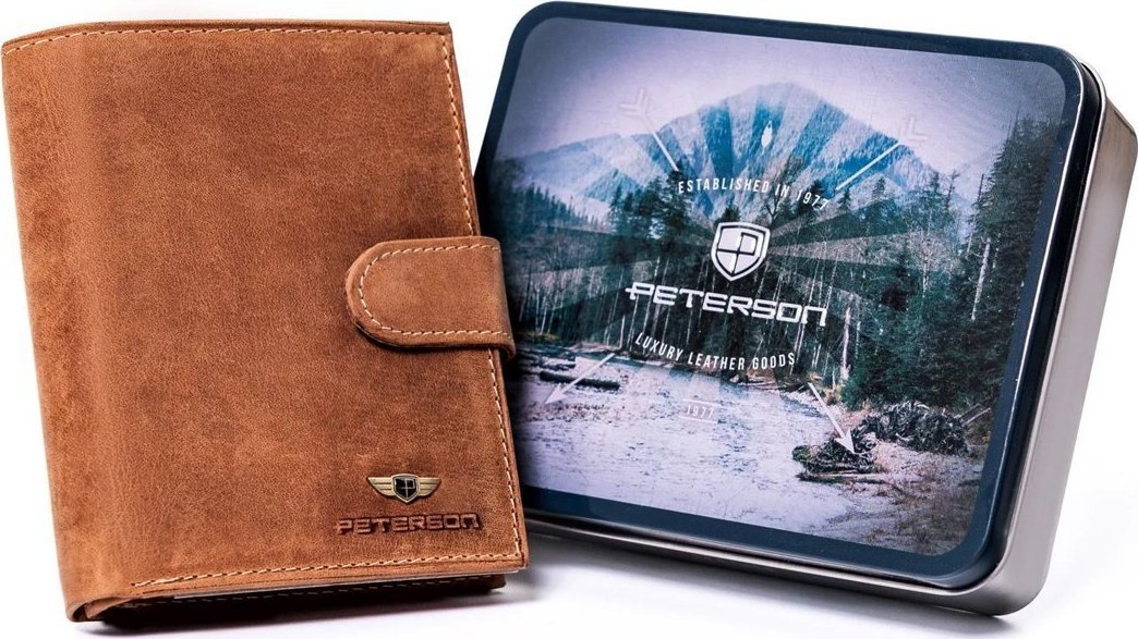 Peterson Skórzany męski portfel Peterson PTN 339Z 2-1-5 NoSize