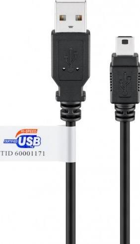 Kabel USB Goobay USB-A - miniUSB 3 m Czarny (93903)