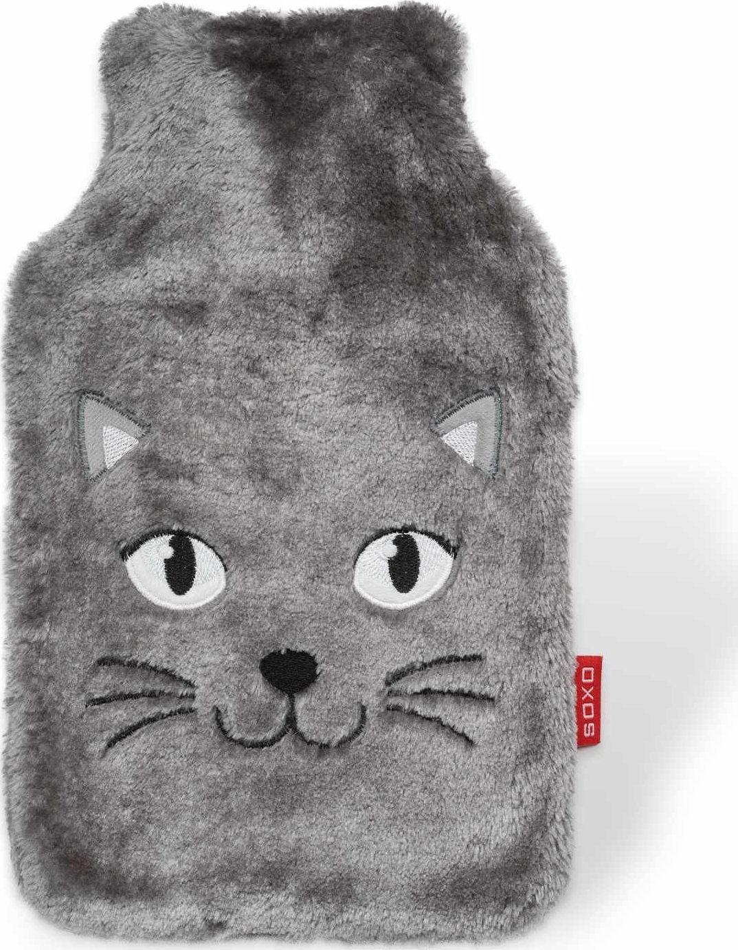 Soxo Termofor w futrzanym pokrowcu SOXO DUŻY 1,8L szary pluszowy kotek ogrzewacz na PREZENT