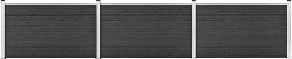vidaXL Ogrodzenie ogrodowe WPC, 526x106 cm, szare