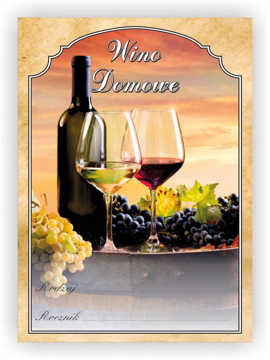 ETYKIETA NAKLEJKA WINO 10SZTUK WZÓR NR 1
