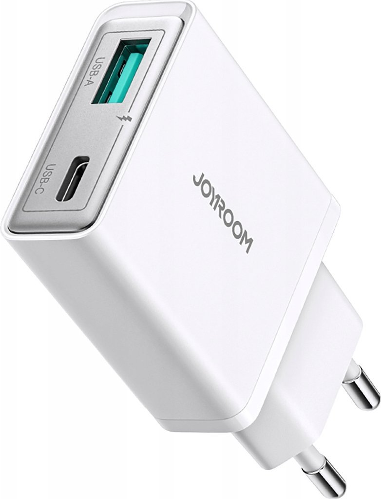 Ładowarka sieciowa Joyroom JR-TCF14 USB-A USB-C 20W PD QC3.0 biała