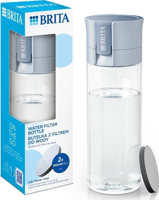 Brita Butelka filtrująca Vital Pastelowy błękit + 2 filtry MicroDisc 600ml