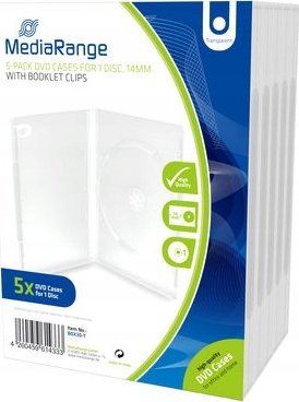 MediaRange MediaRange DVD-Leerhülle für 1 Dics 14mm transparent 5pcs