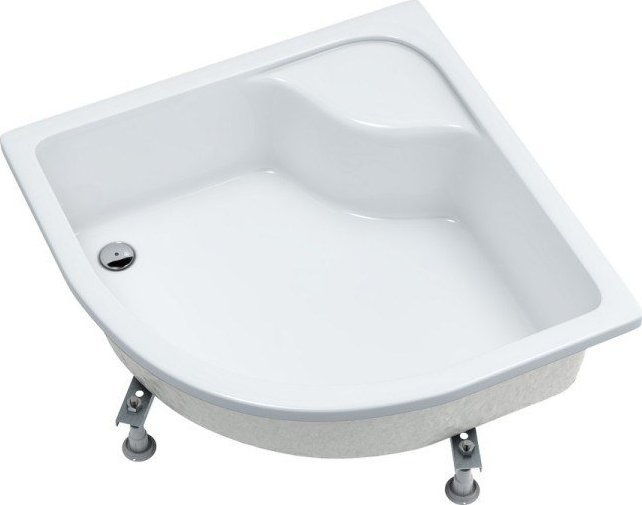 Brodzik SCHEDPOL Brodzik akrylowy standard Doris półokrągłyR55 80x80 głębokość 28cm 3.222. W zestawie: brodzik akrylowy, stelaż L06