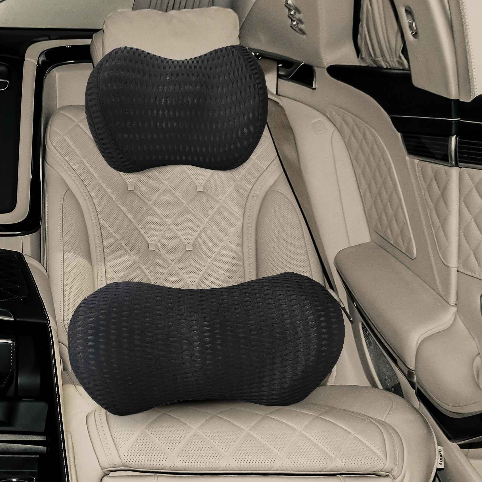 vidaXL Poduszka z regulacją 2 pcs Czarny 4D siateczka