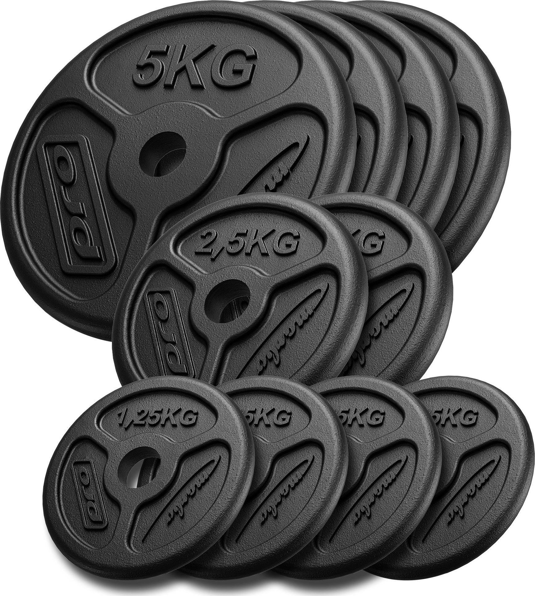 Zestaw obciążeń żeliwnych slim 30 kg / 4 x 1,25 kg, 2 x 2,5 kg, 4 x 5 kg - Marbo Sport