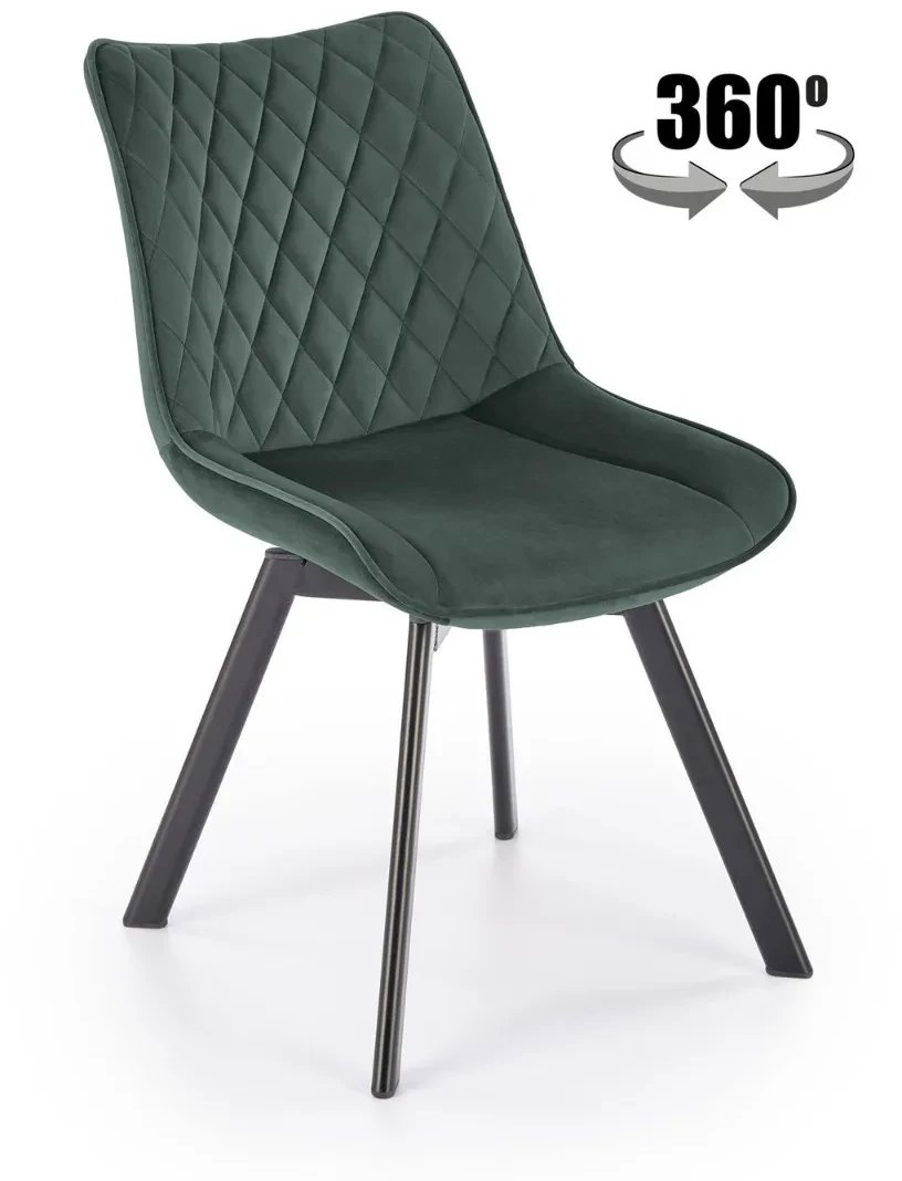Krzesło tapicerowane K520 VELVET zielone obracane HALMAR