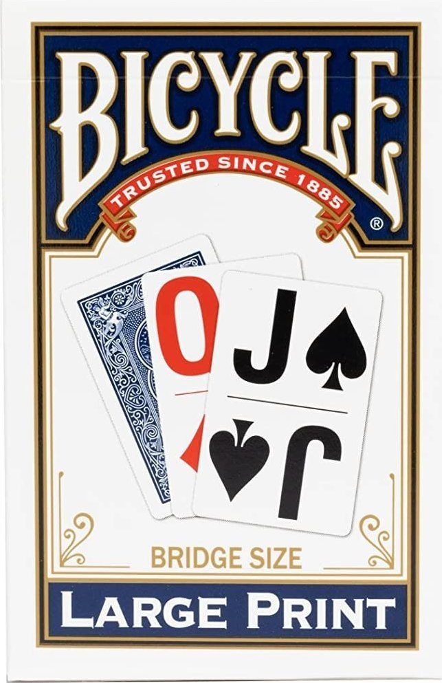 Bicycle Karty Bicycle Rider Back Bridge Size Large Print niebieskie