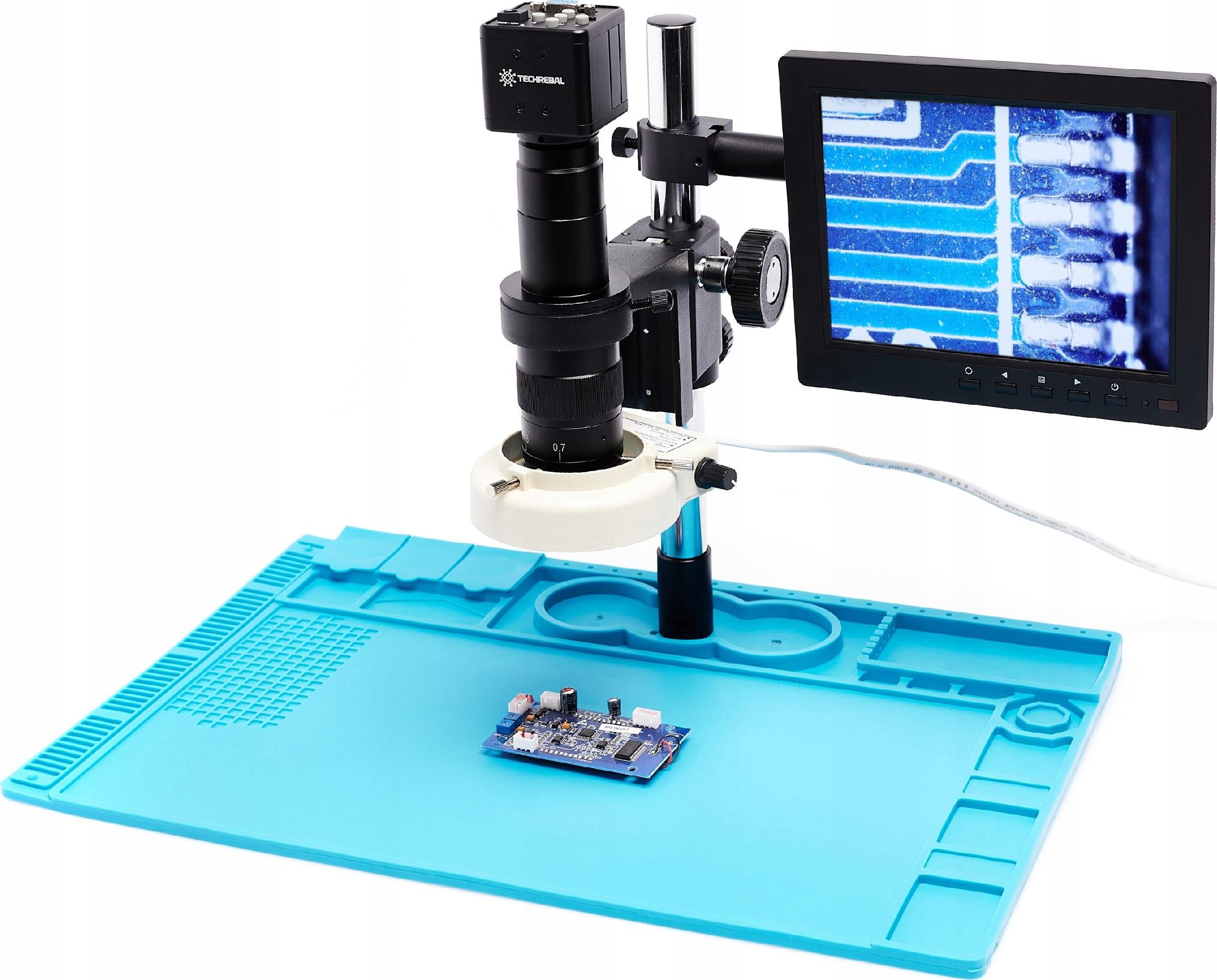 Mikroskop Techrebal MIKROSKOP DO ELEKTRONIKI KAMERA EKRAN DUŻA BAZA