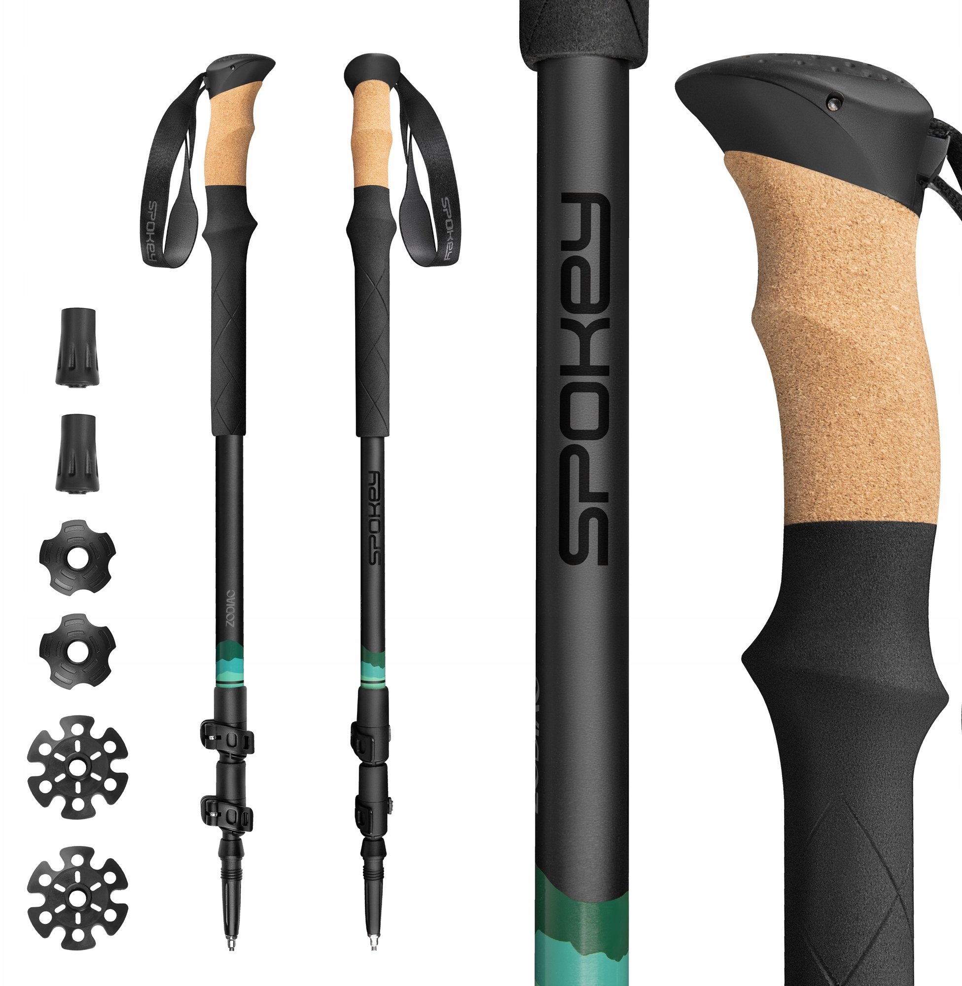 ZODIAC TREKKING POLE BK/GN