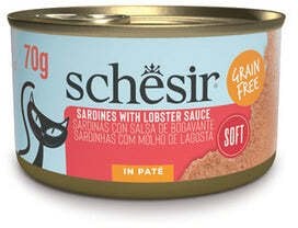 Schesir Cat Can Grill karma mokra, dla kota, pasta z sardynek w sosie homarowym, 70g, puszka