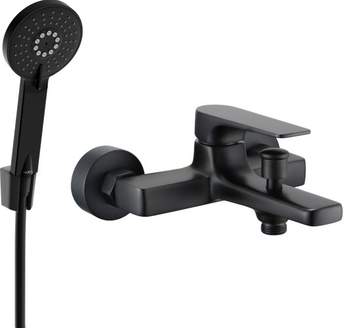 Bateria wannowa Mexen Mexen Lynx R40 bateria wannowa z zestawem prysznicowym, czarna - 74593R40-70