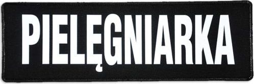 Polska Firma Emblemat PIELĘGNIARKA odblaskowy na rzepie 31 x 10 cm