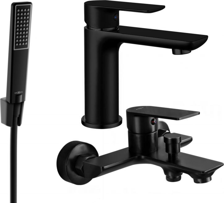 Mexen Mexen Alfa R72 zestaw wannowy, czarny - 745703R72-70