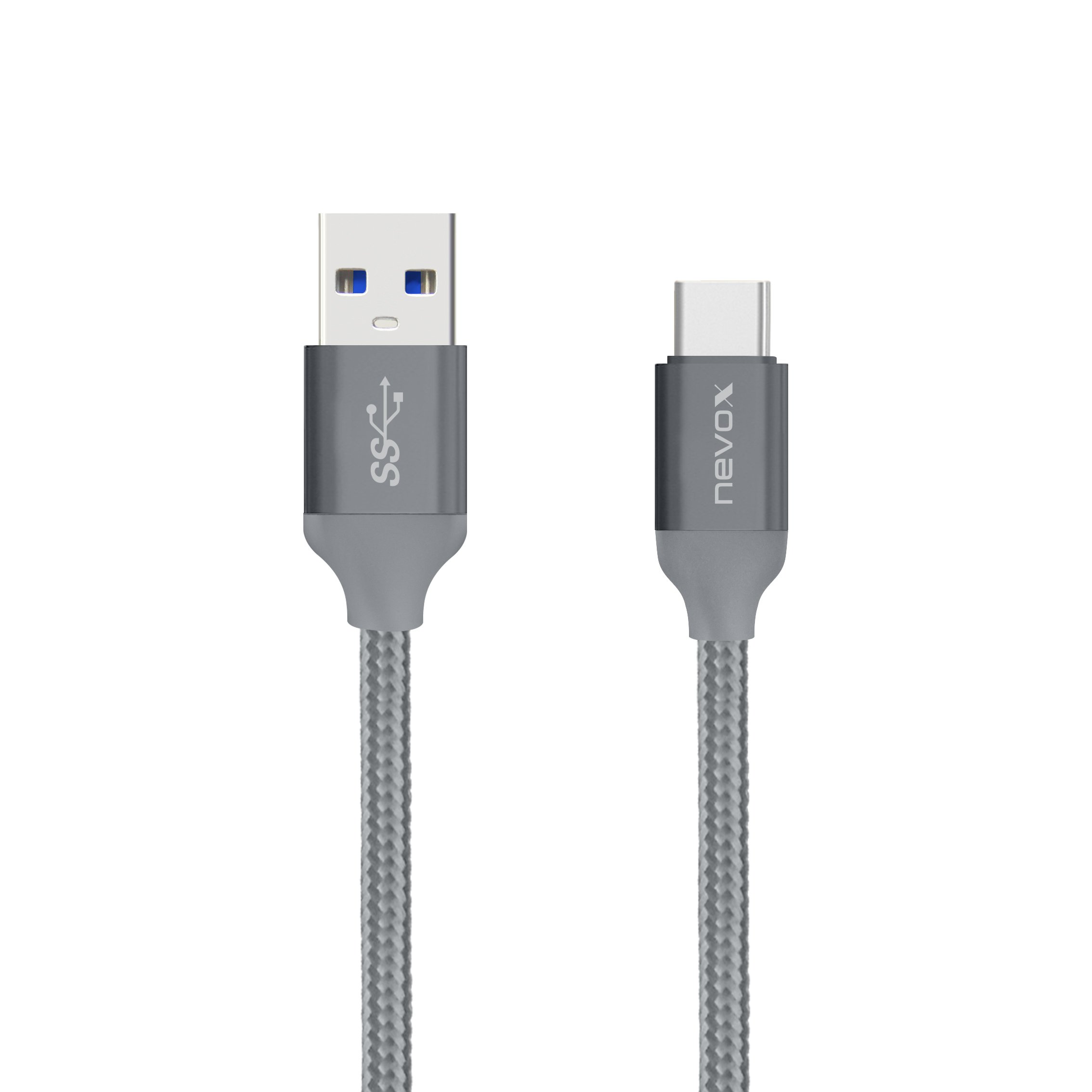 Kabel USB Nevox USB-A - USB-C 1 m Szary (1457)