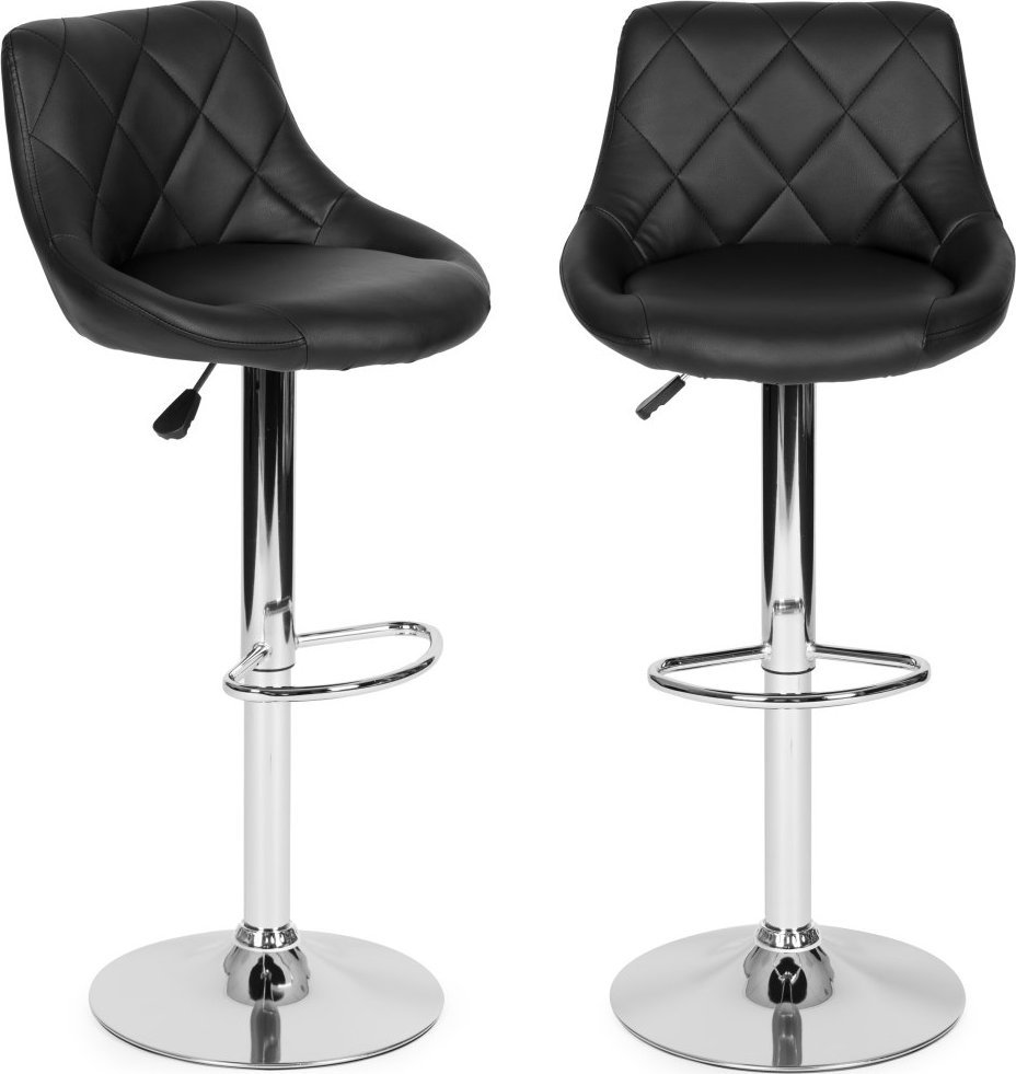 Hoker stołek barowy obrotowy podnóżek regulacja wysokości chrom ekoskóra ModernHome