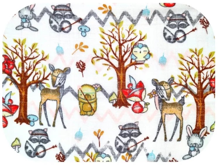 Pielucha tetra druk 70/80 Zwierzęta w lesie 1 szt. 3086 Ega Kids