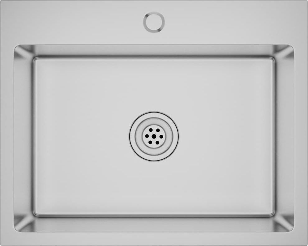 Zlewozmywak vidaXL Ręcznie robiony kuchenny z otworem na kran stalowy