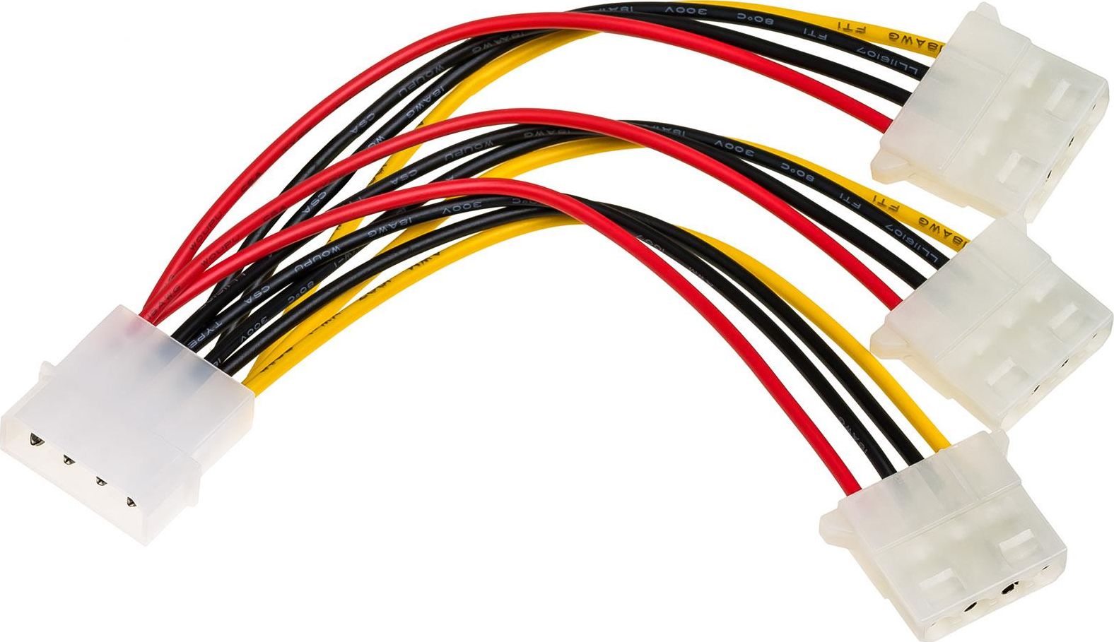 Akyga Molex - Molex x3, 0.15m, Wielokolorowy (AK-CA-40)