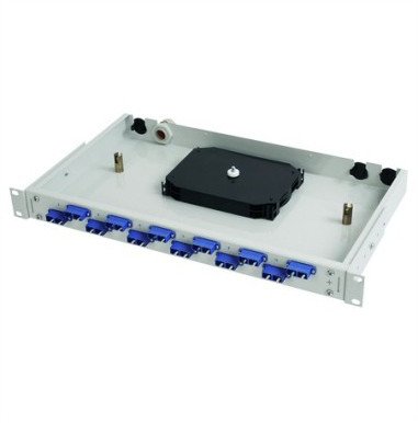 Panel krosowy TELEGRTNER 19 BASIS V 1 HU z zamontowanymi adapterami 6xLC Duplex