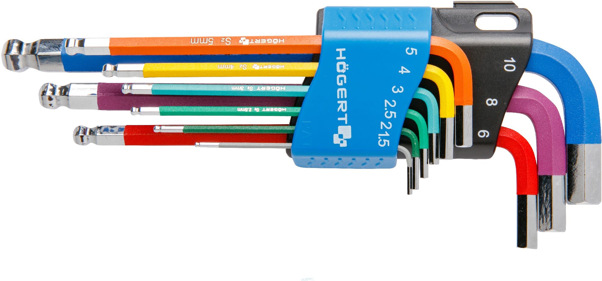 Högert Technik Zestaw kluczy imbusowych hex typ L 1,5-10mm 9szt. (HT1W806)