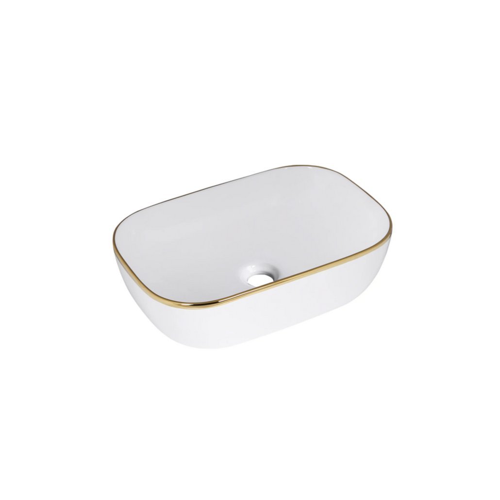 CE-U-015-12-46 / AQUAFORM / MALAGA GOLDEN LINE / UMYWALKA NABLATOWA 46X33, ZŁOTY RANT