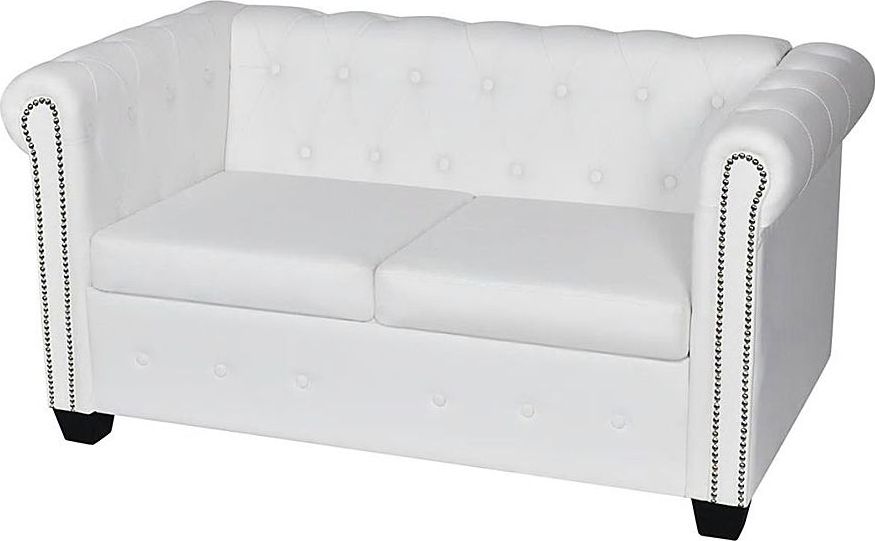 Elior 2-osobowa biała sofa w stylu Chesterfield - Charlotte 2Q