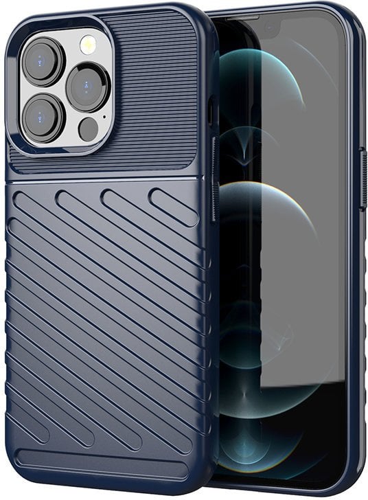 Thunder Case elastyczne pancerne etui pokrowiec iPhone 13 Pro niebieski