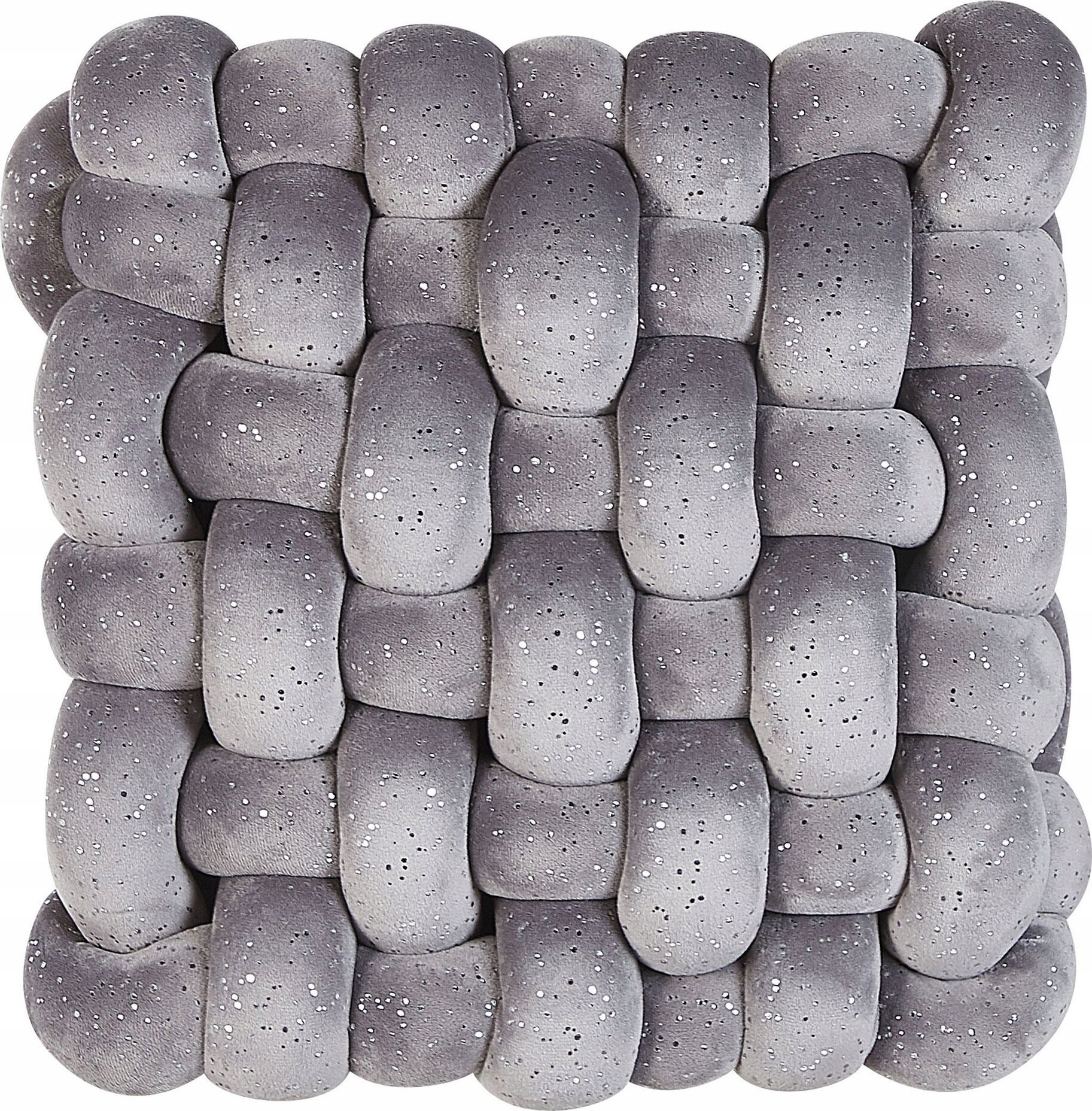 Beliani Welurowa poduszka dekoracyjna supeł z brokatem 30 x 30 cm szara SIRALI!