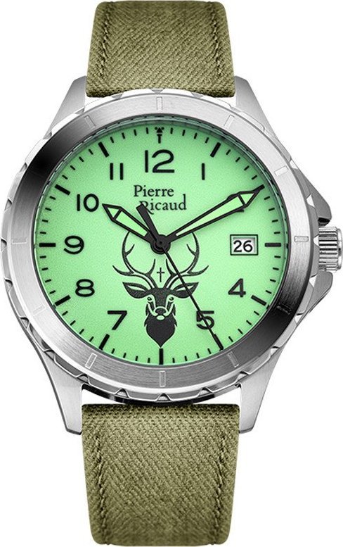 Zegarek Pierre Ricaud Zegarek męski Pierre Ricaud P97232.5223QRE zielony