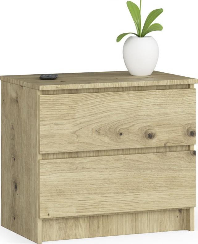 Fabryka Mebli Akord Komoda do salonu K 60 cm 2 szuflady - dąb artisan