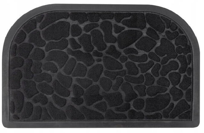 Wycieraczka półokrągła gumowa czarna 60x40cm antypoślizgowa