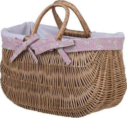 WickerPL WIKLINOWA TORBA NA ROWER KOSZ NA ROWER Z OBSZYCIEM 43X21 H27/35 CM