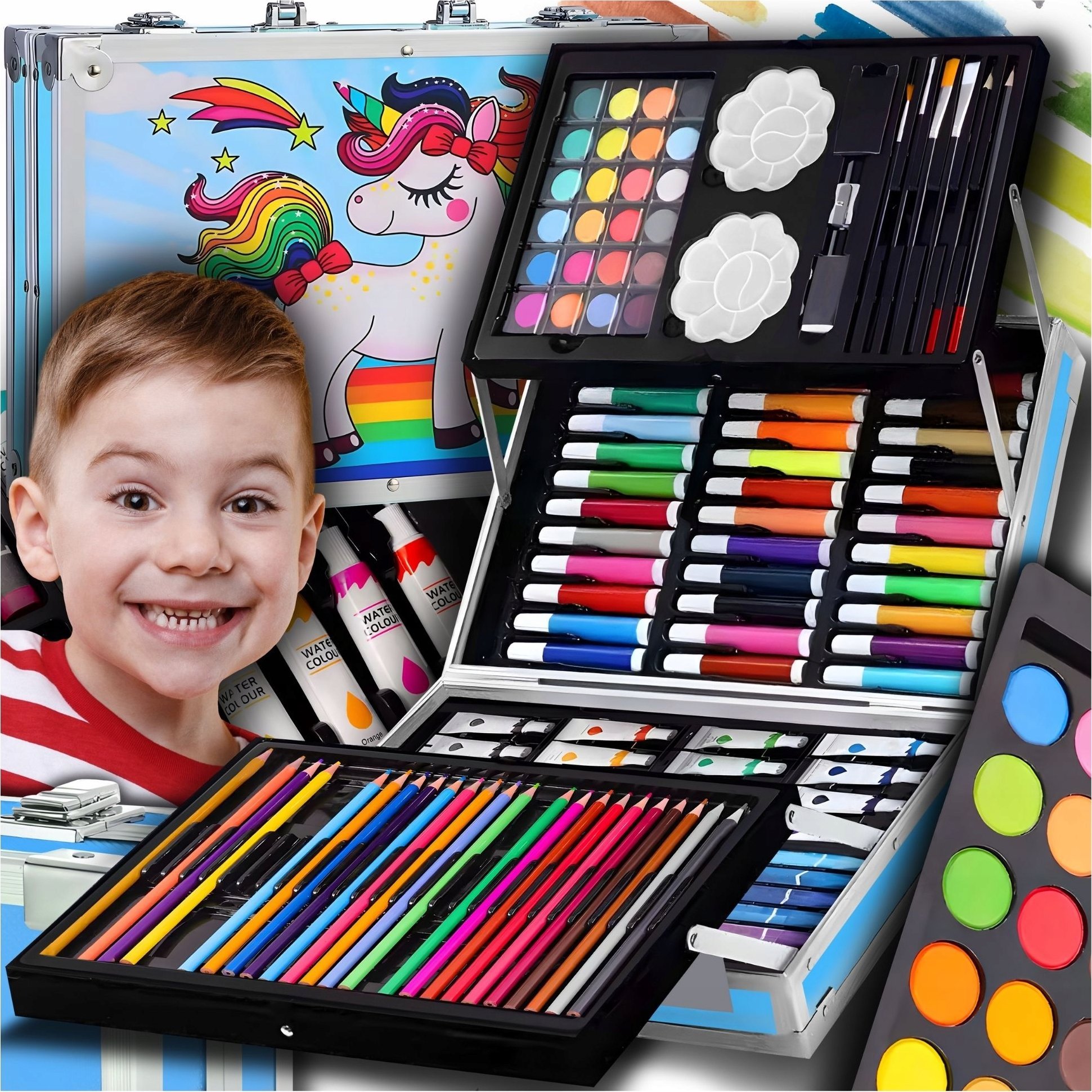 GALAXIA ZESTAW DO MALOWANIA DLA DZIECI Dziewczynek Artystyczny Plastyczny WALIZKA