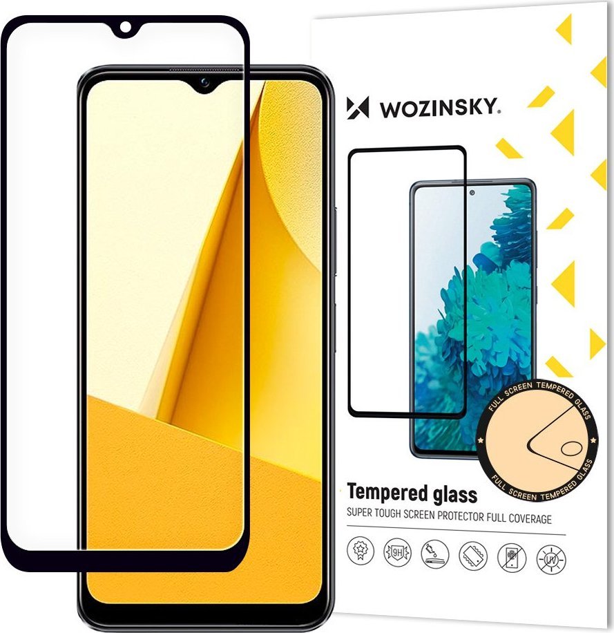 Wozinsky Wozinsky Full Glue szkło hartowane Vivo Y16 / Y02s na cały ekran z ramką czarny (case friendly)