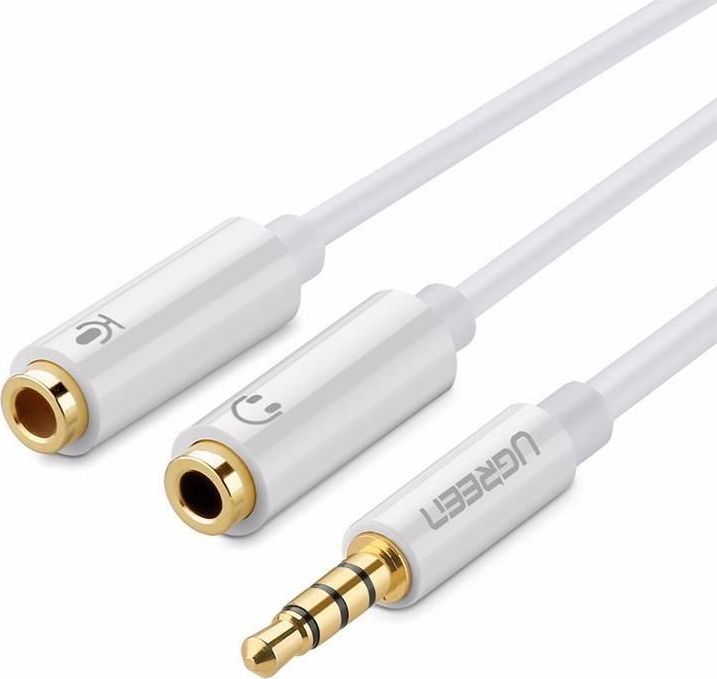 Kabel Ugreen Jack 3.5mm - Jack 3.5mm x2 0.2m biały (ugreen_20210402112156)