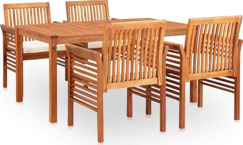 vidaXL 5 częściowy zestaw mebli ogrodowych z poduszkami, drewno akacjowe (278897)