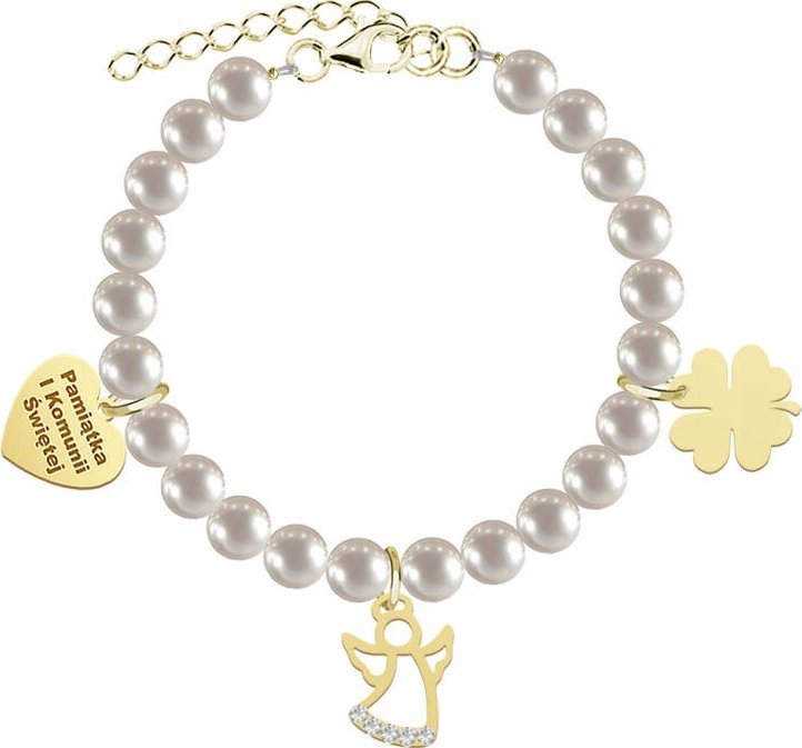 Radziszewska Jewellery Pozłacana Bransoletka z Aniołem GRAWER KOMUNIA