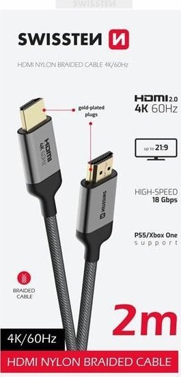Swissten Kabel HDMI - HDMI 4k 60hz 2.0m 75501102