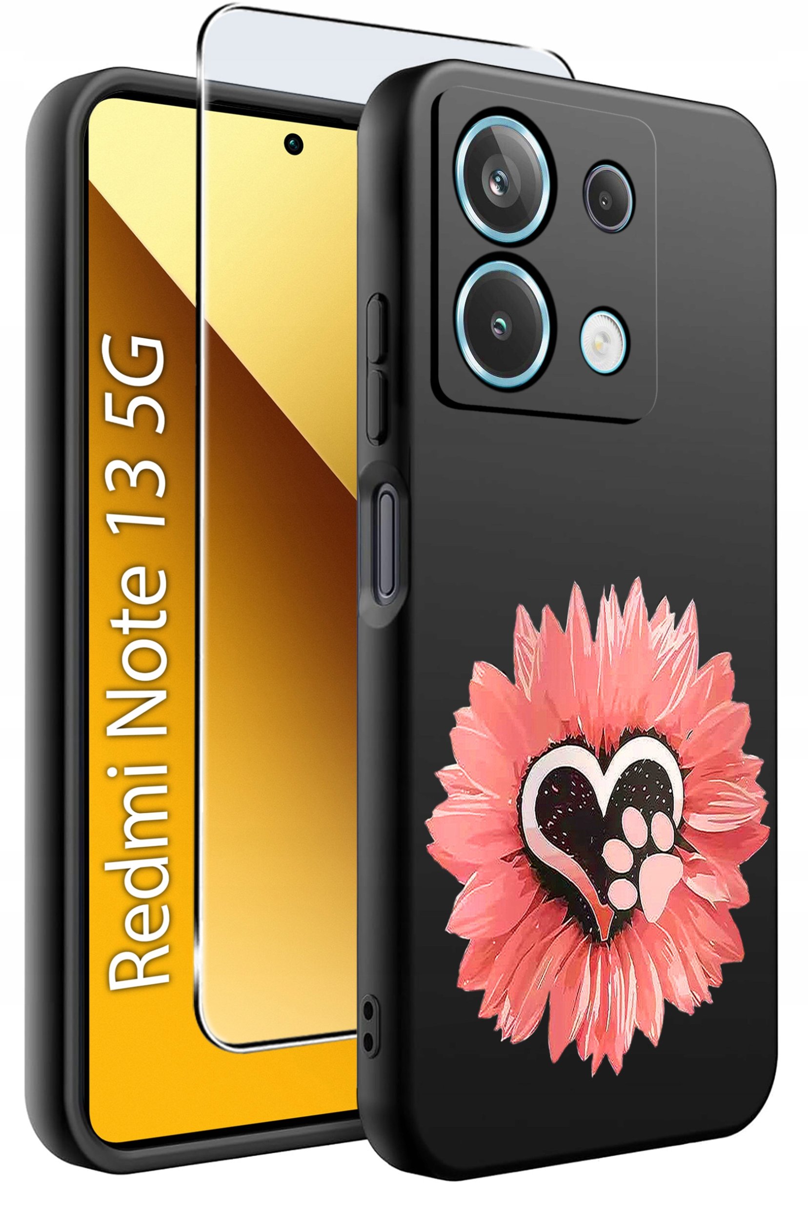 ETUI do Xiaomi Redmi Note 13 5G WZORY |SILIKONOWE MATT CASE +SZKŁO 9H