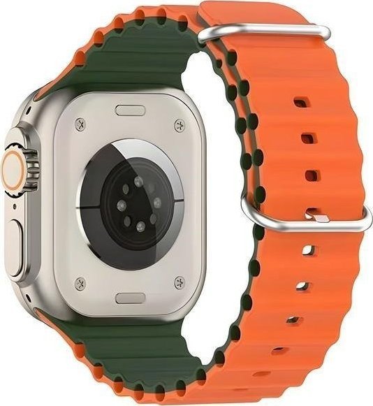 Beline Beline pasek Apple Watch Silicone Waves 42/44/45/49mm zielono-pomarańczowy /green-orange box