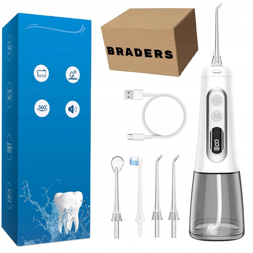 Elektryczny irygator do zębów z dużym zbiornikiem - czyścik do jamy ustnej