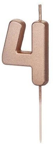 Świeczka urodzinowa 4 różowe złoto 4.5cm