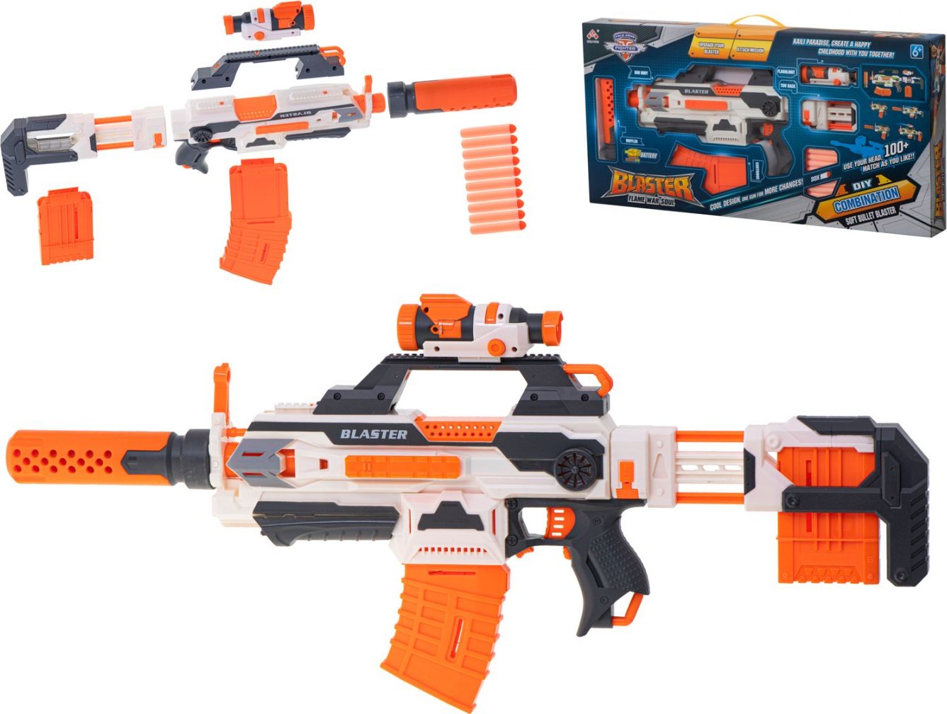 KARABIN BLASTER MODULAR 4w1 akumulator 30 strzałek