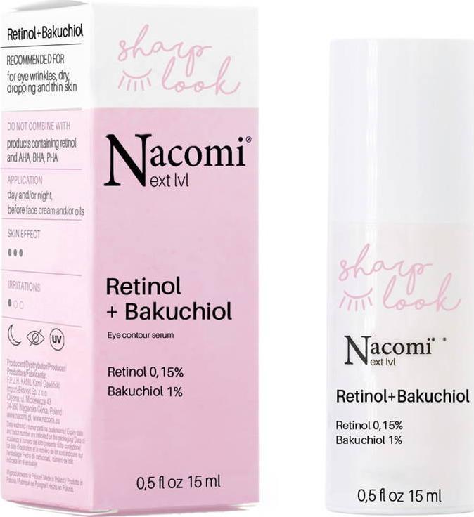 Nacomi Next Level przeciwzmarszczkowe serum pod oczy z retinolem i bakuchiolem 15ml